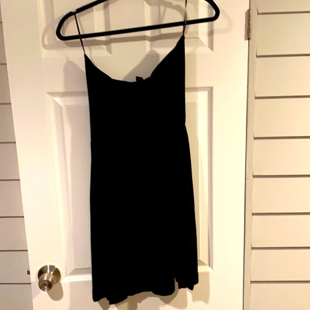 Strapless black coverup or sundress